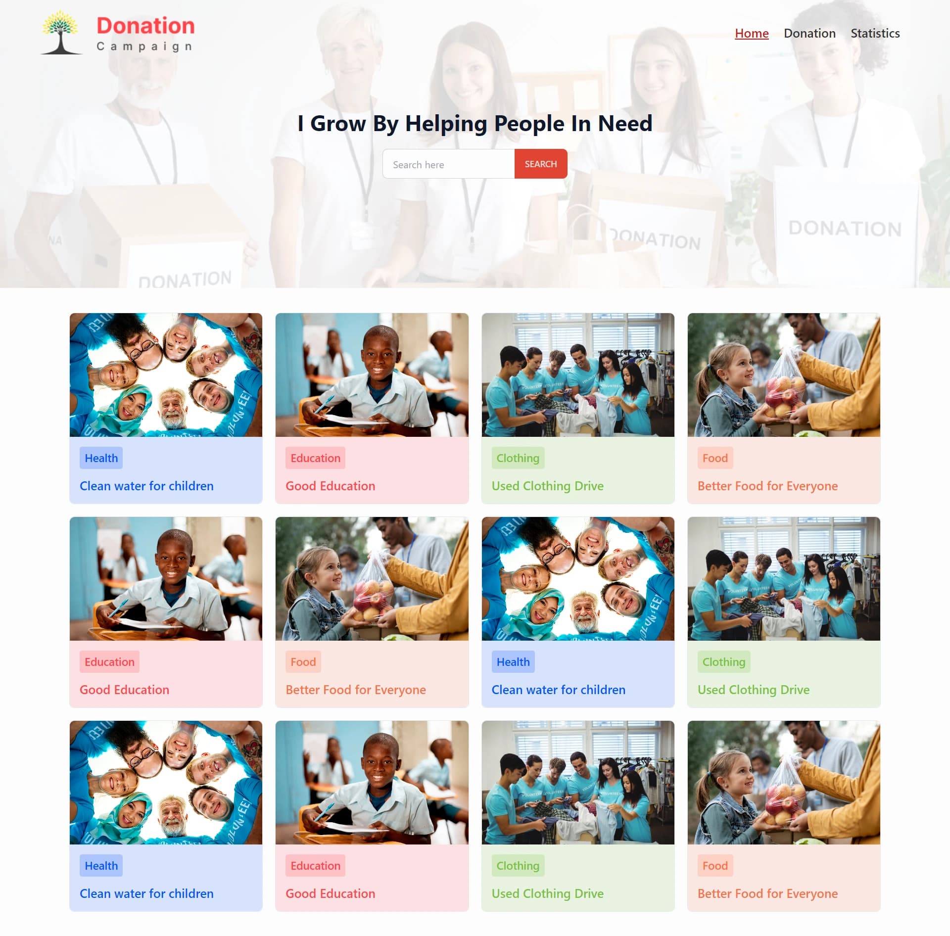 Screenshot of Donation-Campaign