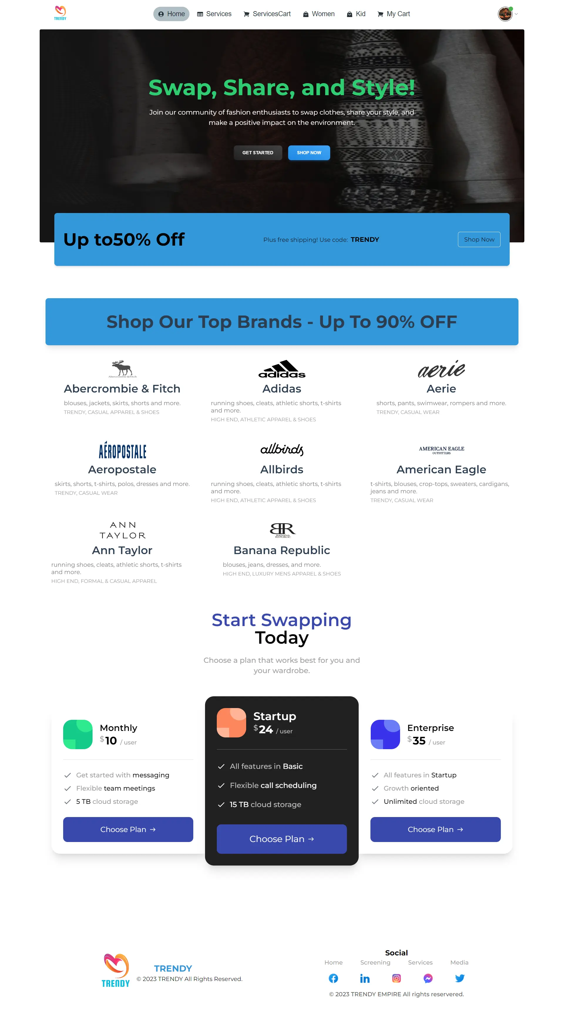 Screenshot of Trendy